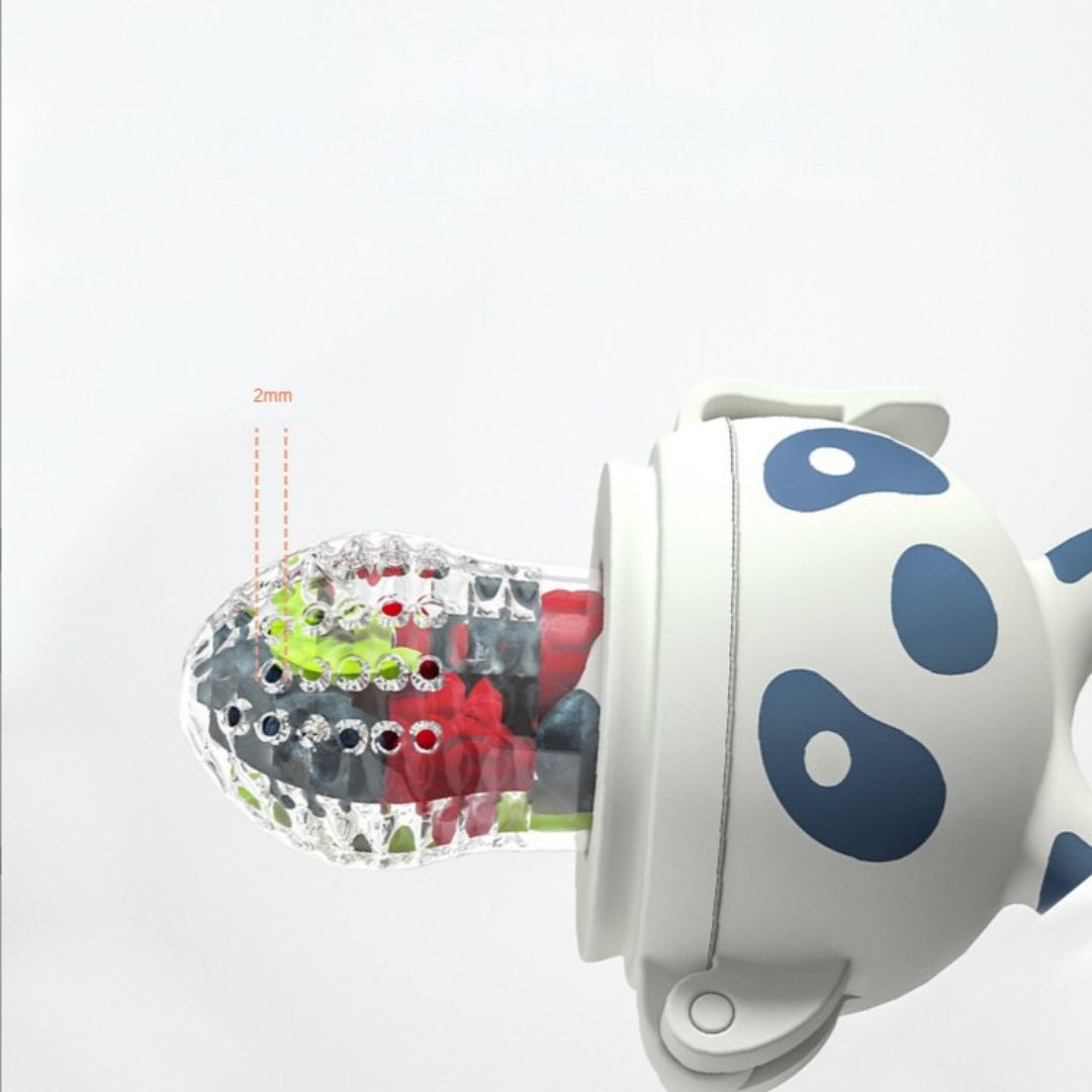 FruityMush™ – grignoteuse pour bébé en silicone, sûre et évolutive
