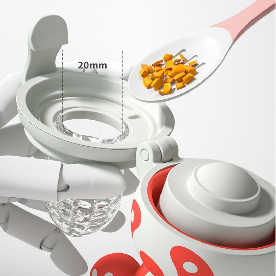 FruityMush™ – grignoteuse pour bébé en silicone, sûre et évolutive
