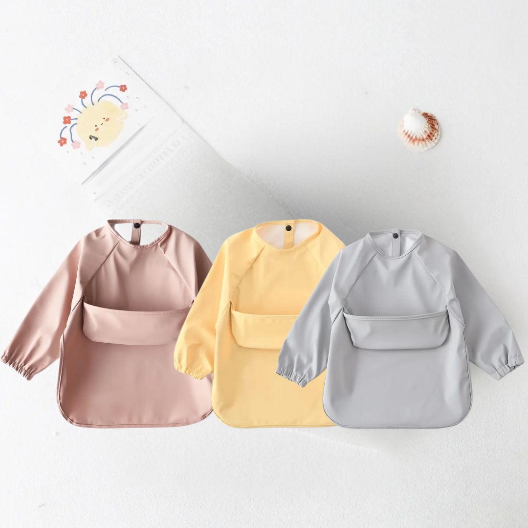 MangePropre™ – Bavoir bébé avec manche imperméable