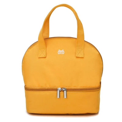 Sac isotherme bébé couleur jaune avec double fermeture éclair, parfait pour conserver le lait maternel ou les repas en déplacement.
