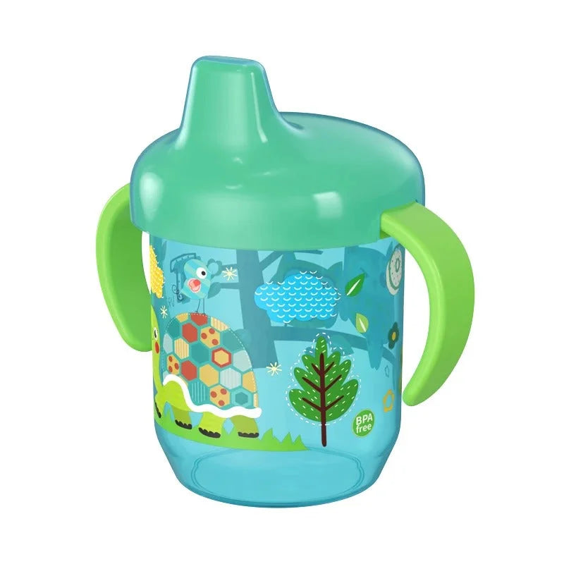 Sip&Smile™ – gobelet bébé anti fuite à bec et poignées - vue packaging et dimensions