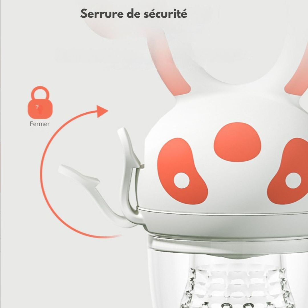 FruityMush™ – grignoteuse pour bébé en silicone, sûre et évolutive