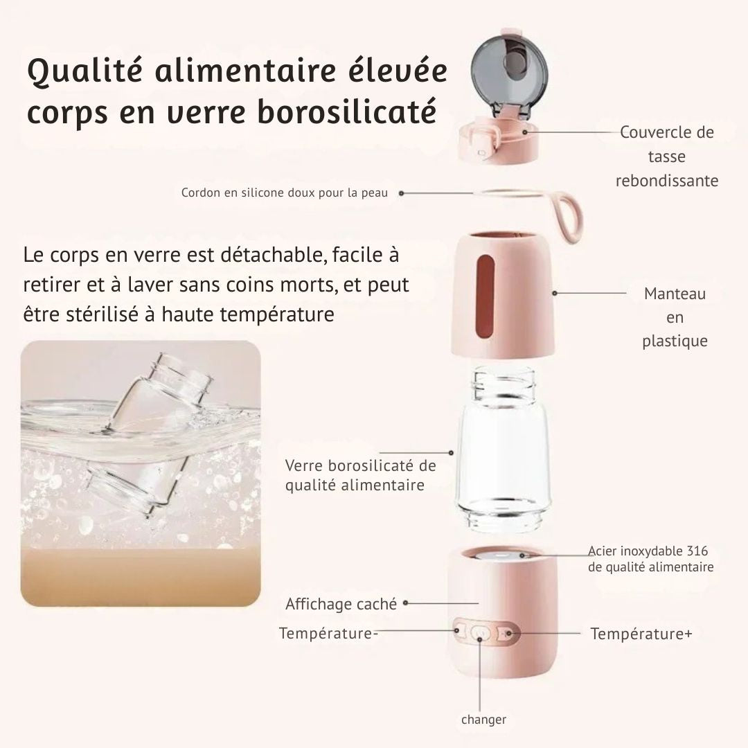 LactiGo™ ThermoCup – Chauffe-biberon nomade, sûr et élégant