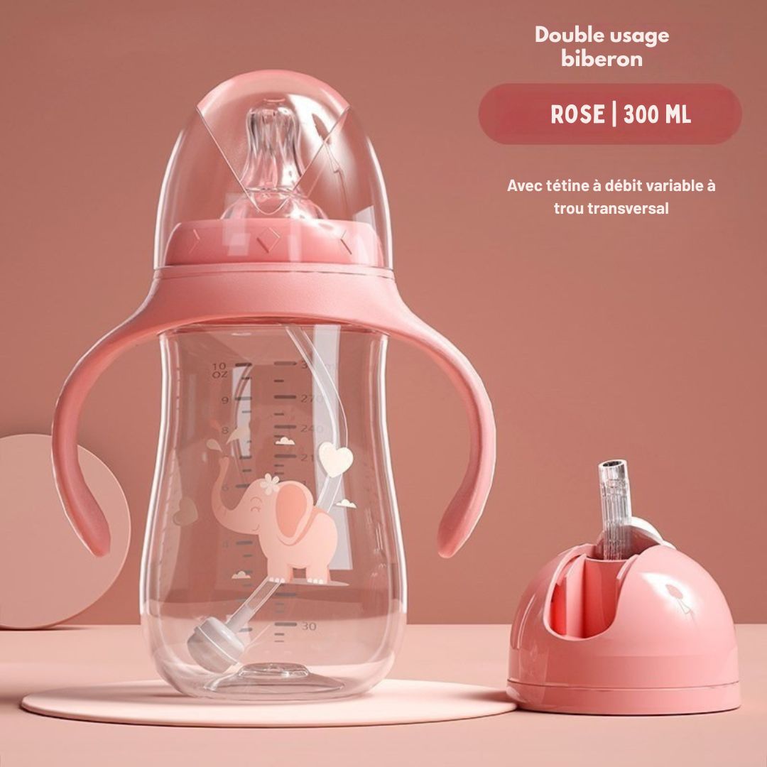 Milk&Grow EasySip™ – Biberon paille anti-fuite pour autonomie