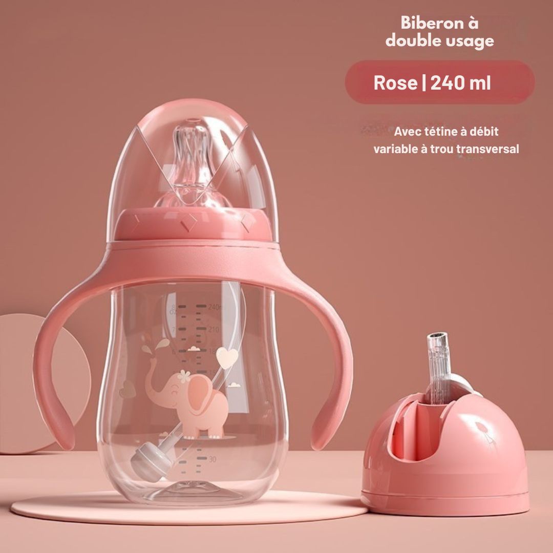 Milk&Grow EasySip™ – Biberon paille anti-fuite pour autonomie