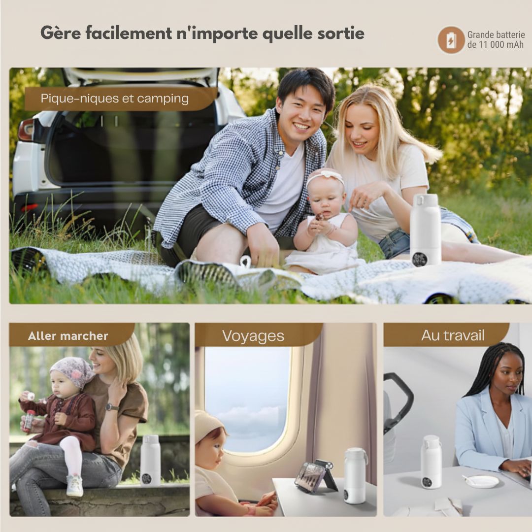 MilkGo Sense™ – Chauffe-biberon portable précis & sans fil