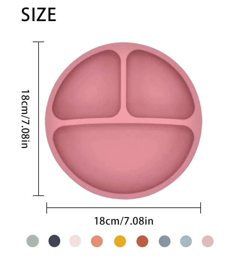 PortioBuddy™ – Assiette à compartiments bébé avec couverts