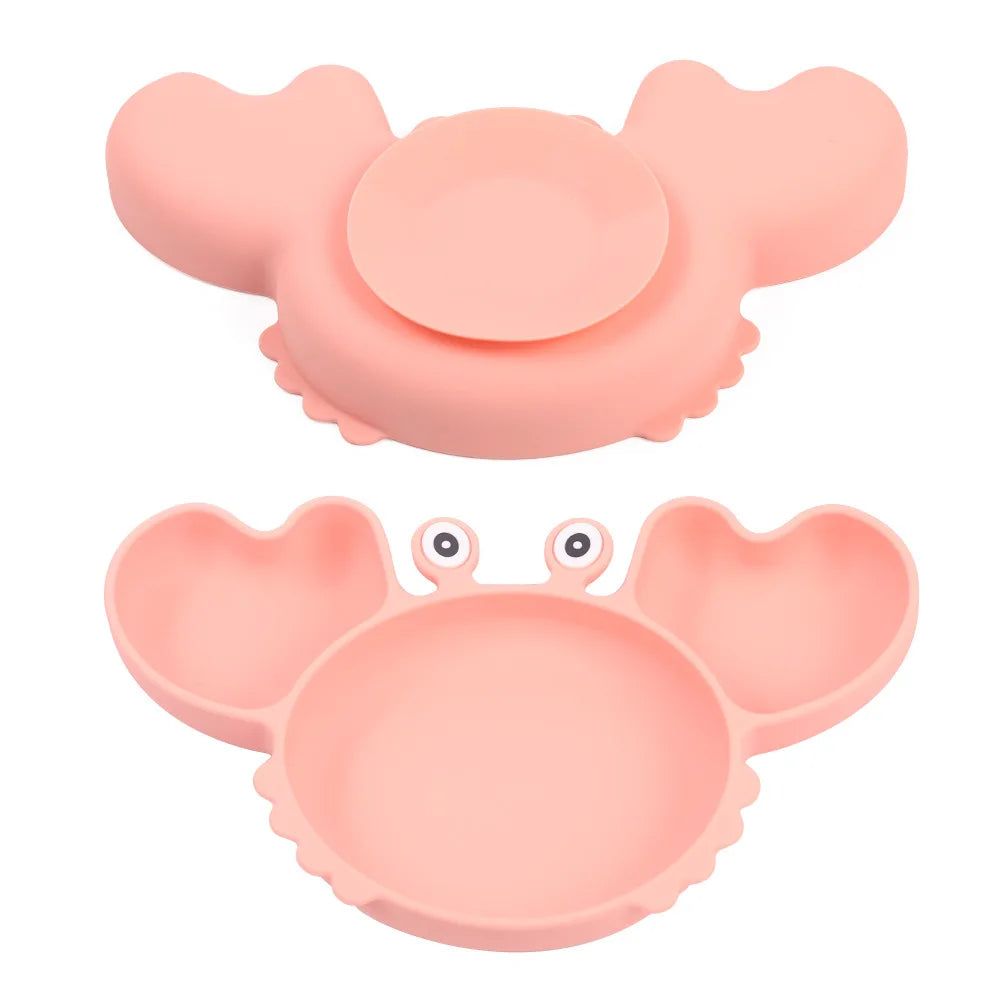 CrabeMiam™ – Coffret repas bébé silicone 9 pièces
