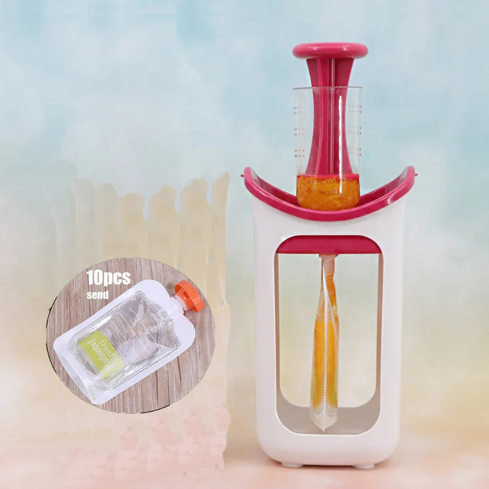 Squeeze&Go Press™ – La station propre & futée pour les purées maison