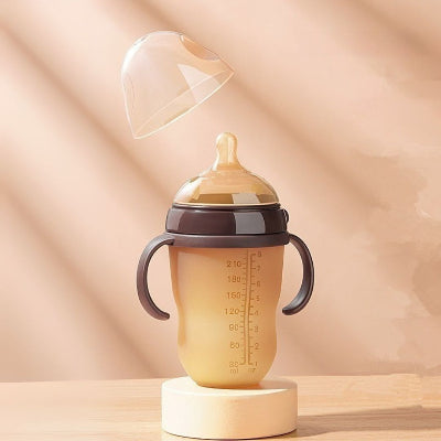 Biberon anti colique 250 ml pour bébé de 7 à 12 mois avec tétine 1 trou et paille gravitationnelle incluse