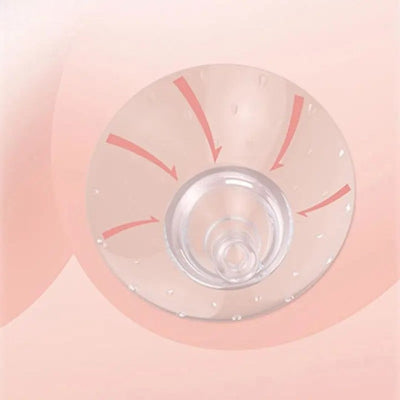 Bout de seins transparent en silicone avec design incurvé favorisant l’aspiration douce et naturelle par le nourrisson.