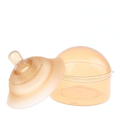 Bout de seins en silicone avec boîte de rangement rigide, idéal pour protéger les mamelons sensibles lors des déplacements.