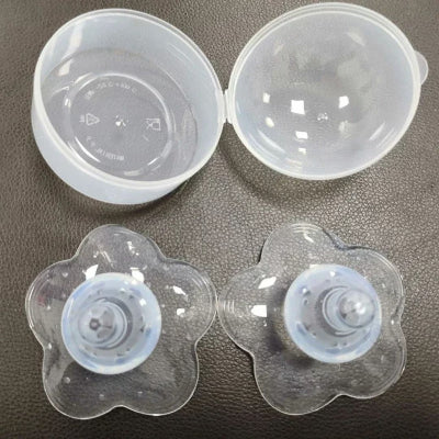 Bout de seins transparent en silicone souple, dimensions 6x5 cm avec tête de 1,5 cm, adapté à tous les types de poitrine pour un allaitement sans douleur.