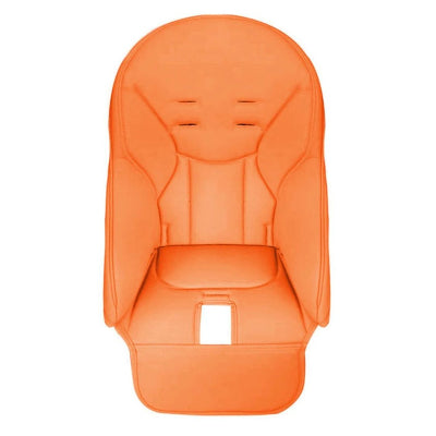 Coussin chaise haute bébé orange en simili cuir imperméable, housse pour chaise haute bébé avec mousse épaisse et entretien facile.