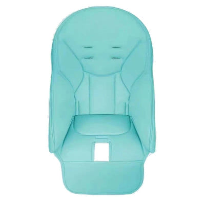 Coussin chaise haute bébé turquoise universel, housse chaise haute bébé confort avec rembourrage moelleux et fentes pour harnais de sécurité.