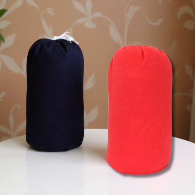 Deux sacs de rangement pour écharpe de portage, rouge et noir, avec fermeture cordon, pratiques pour les déplacements ou le lavage.