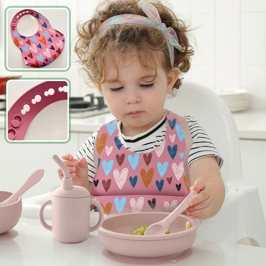 SafariCatch Bib™ – bavoir bébé silicone récupérateur & réglable