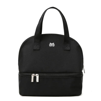 Sac isotherme bébé noir au design élégant et compact, idéal pour transporter les repas ou le lait maternel lors des sorties.