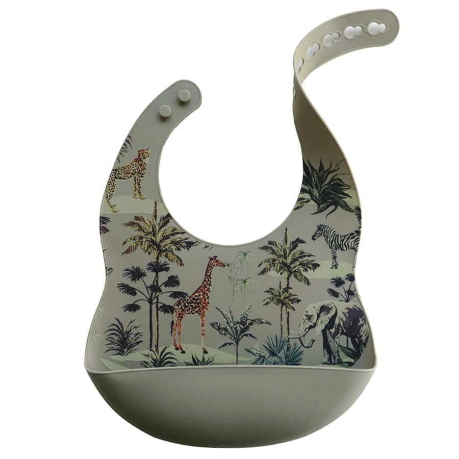 SafariCatch Bib™ – bavoir bébé silicone récupérateur & réglable