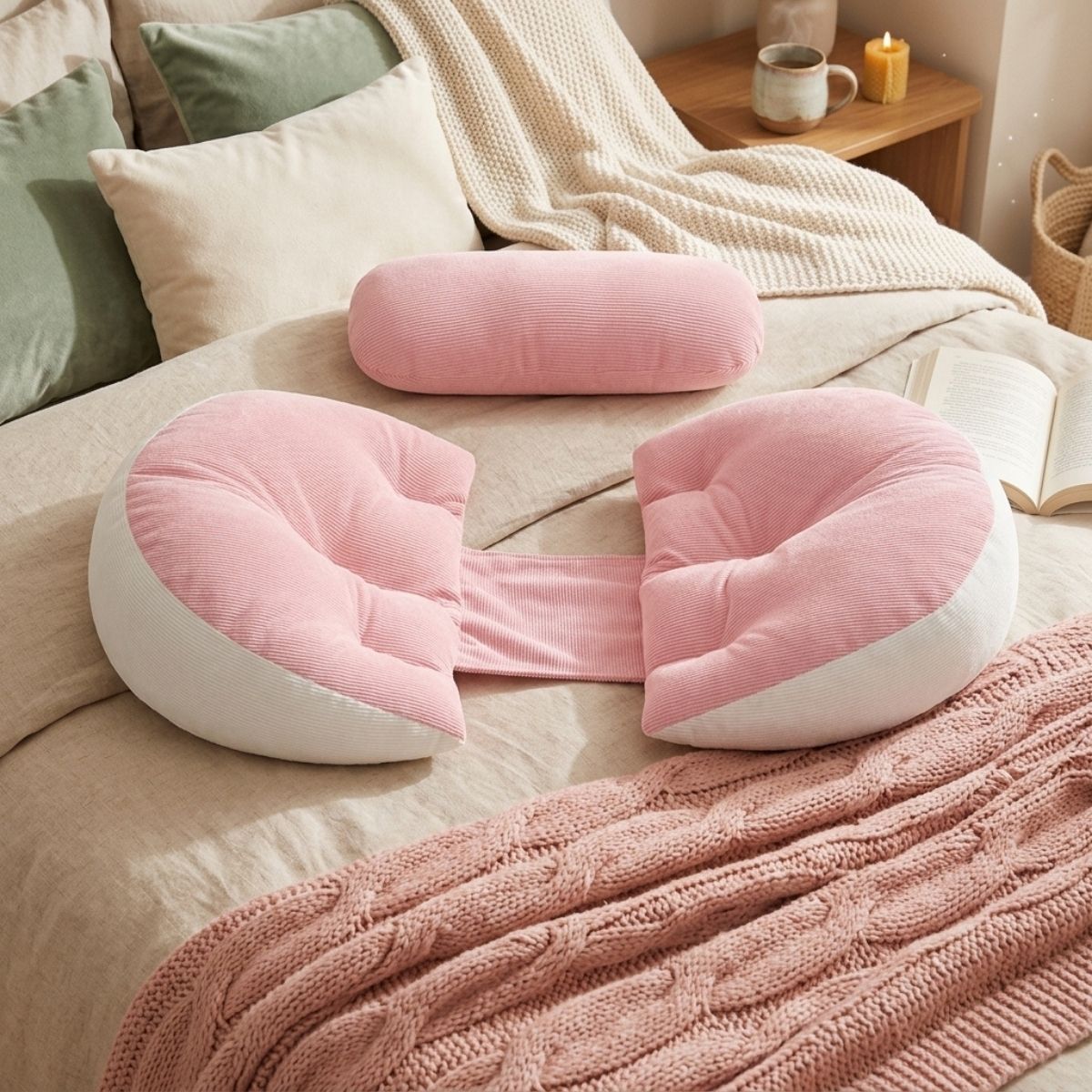 Coussin de grossesse pour dormir | SomniNid™ — compact & apaisant