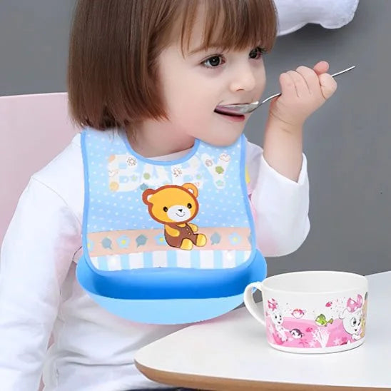 ÉcoBambino™ – Bavoir bébé imperméable à poche récupératrice - coloris disponibles | Premiers Pas Sereins