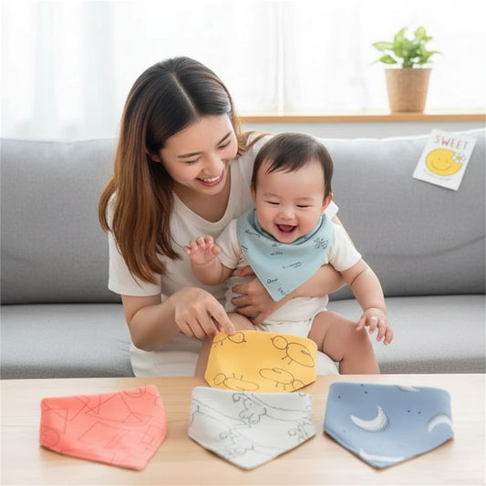 DoudouBand™ – Bavoirs bandana bébé ultra-doux (lot de 5)