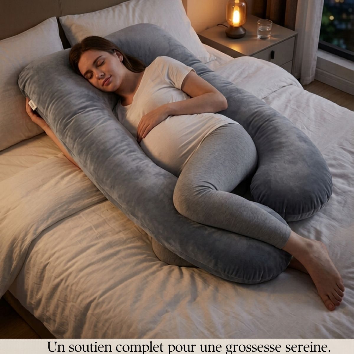 Coussin de grossesse | CocoonNid™ — enveloppant & grand format