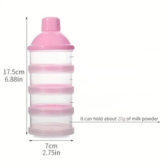 Boîte doseuse lait DoseaStack™ – 4 compartiments empilables & bec verseur propre