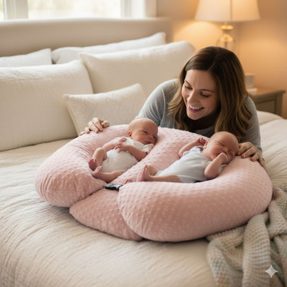 Coussin d’allaitement jumeaux 6-en-1 – Confort total pour maman et bébés