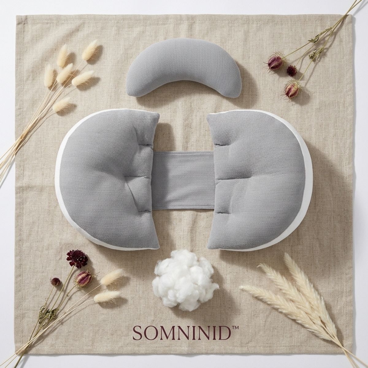 Coussin de grossesse pour dormir | SomniNid™ — compact & apaisant