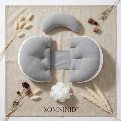 Coussin de grossesse pour dormir | SomniNid™ — compact & apaisant