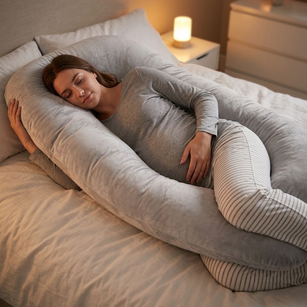 Coussin de grossesse | CocoonNid™ — enveloppant & grand format