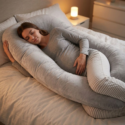 Coussin de grossesse | CocoonNid™ — enveloppant & grand format