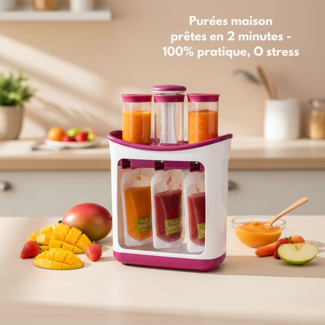 Distributeur de purées BabySqueeze™ – Purées maison en un geste, sans stress ni gaspillage !