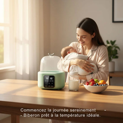 BiberFlash™ : Le chauffe biberon et stérilisateur qui réi… - vue packaging et dimensions