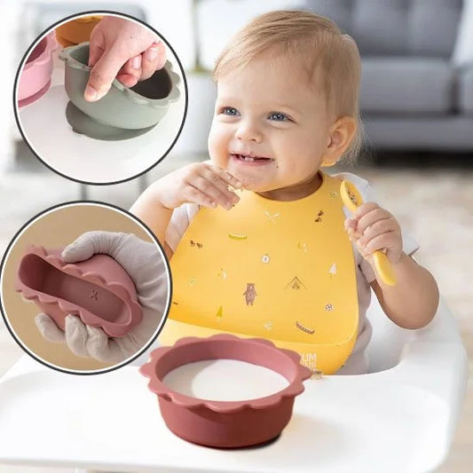 SavannaBowl™ – Bol pour bébé en silicone avec ventouse - vue principale — allaitement et repas bébé serein
