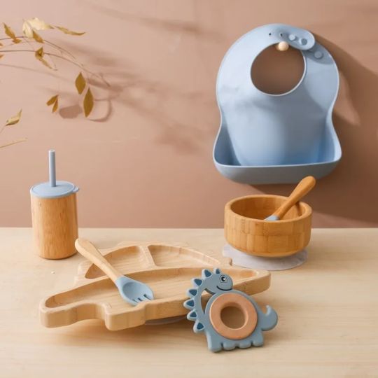 DinoMunchy Set™ – Assiette pour bébé écologique et ludique