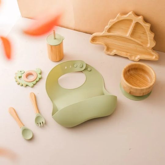 DinoMunchy Set™ – Assiette pour bébé écologique et ludique