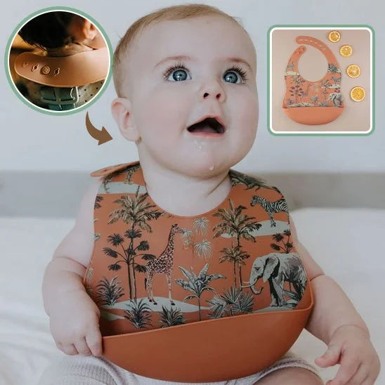 SafariCatch Bib™ – bavoir bébé silicone récupérateur & réglable