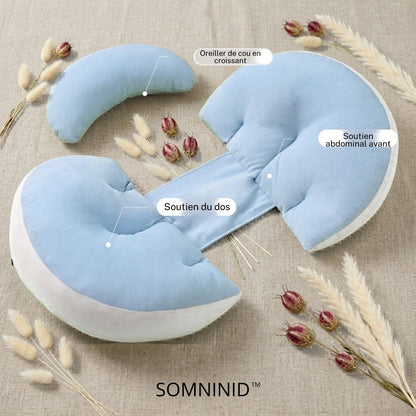 Coussin de grossesse pour dormir | SomniNid™ — compact & apaisant