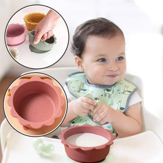 SavannaBowl™ – Bol pour bébé en silicone avec ventouse - coloris disponibles | Premiers Pas Sereins