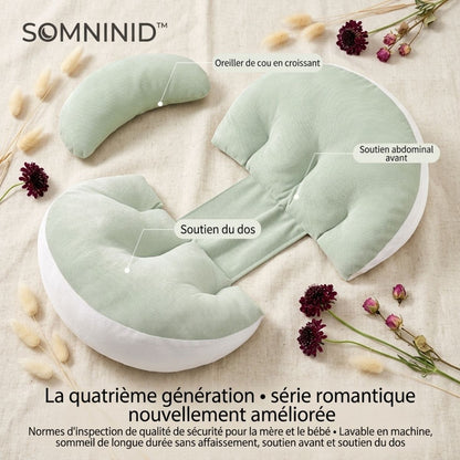 Coussin de grossesse pour dormir | SomniNid™ — compact & apaisant