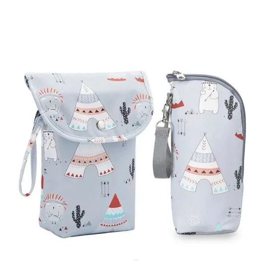 TwinGo Travel™ – Duo malin : sac isotherme biberon & sac à couches