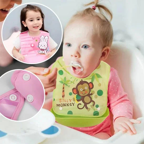 ÉcoBambino™ – Bavoir bébé imperméable à poche récupératrice - vue 9 | Premiers Pas Sereins