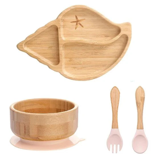 Assiette bambou bébé | SeaShellBite™ - vue angle supplémentaire