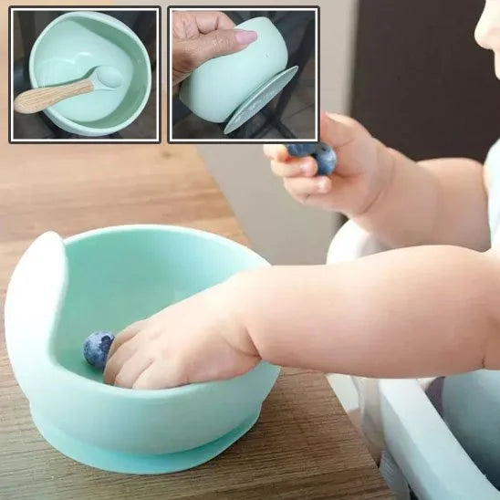 BabyGrip™ – Assiette pour bébé en silicone avec ventouse … - détail accessoires inclus