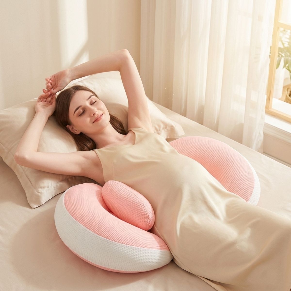 Coussin de grossesse pour dormir | SomniNid™ — compact & apaisant