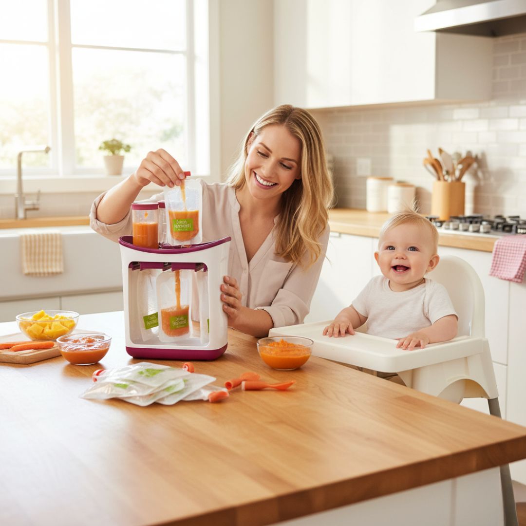 Distributeur de purées BabySqueeze™ – Purées maison en un geste, sans stress ni gaspillage !