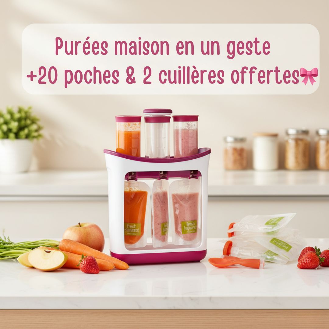 Distributeur de purées BabySqueeze™ – Purées maison en un geste, sans stress ni gaspillage !