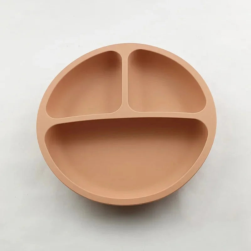 TriMeal™ – Assiette enfant compartiment en silicone avec … - vue de détail produit